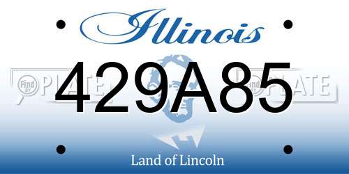 429A85 Illinois License Plate