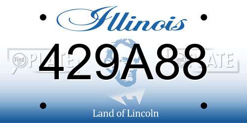 429A88 Illinois License Plate