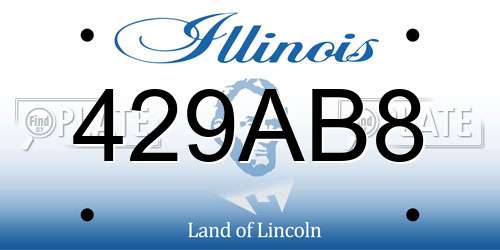 429AB8 Illinois License Plate