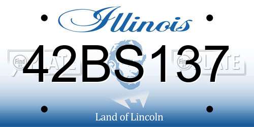42BS137 Illinois License Plate