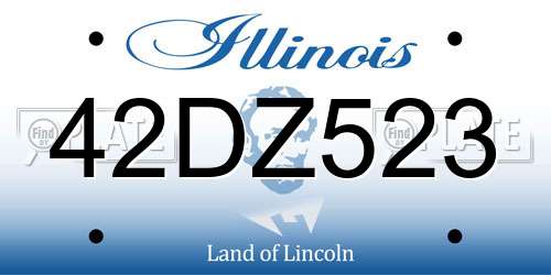 42DZ523 Illinois License Plate