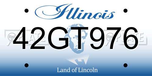 42GT976 Illinois License Plate