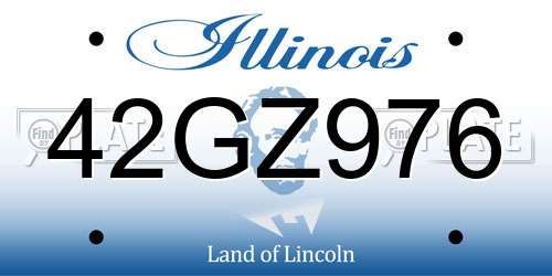 42GZ976 Illinois License Plate