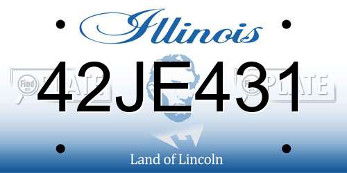 42JE431 Illinois License Plate