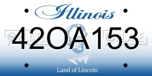 42OA153 Illinois License Plate