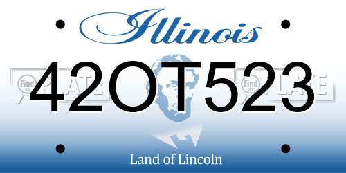 42OT523 Illinois License Plate