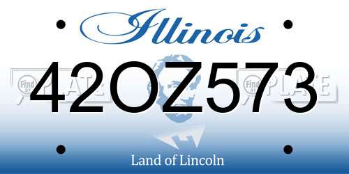 42OZ573 Illinois License Plate