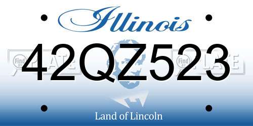 42QZ523 Illinois License Plate
