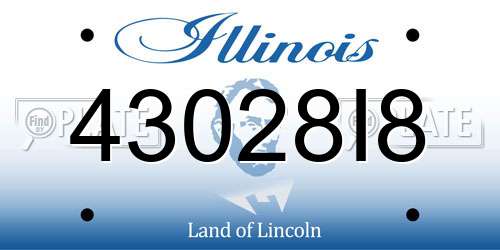 43028I8 Illinois License Plate