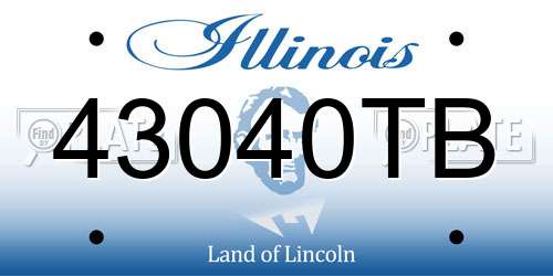 43040TB Illinois License Plate