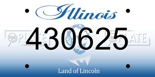 430625 Illinois License Plate