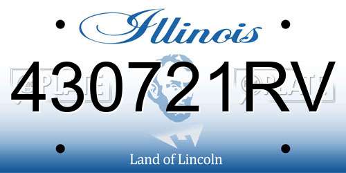 430721RV Illinois License Plate