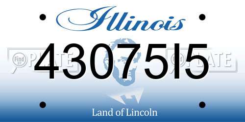 43075I5 Illinois License Plate