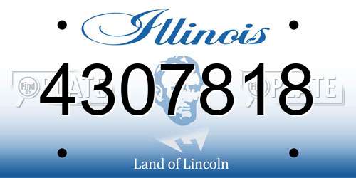 4307818 Illinois License Plate