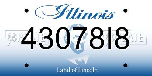43078I8 Illinois License Plate