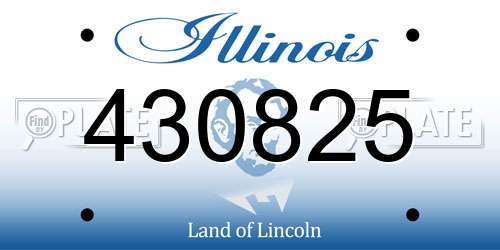 430825 Illinois License Plate