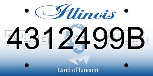 4312499B Illinois License Plate