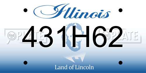 431H62 Illinois License Plate