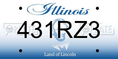 431RZ3 Illinois License Plate