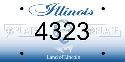 4323 Illinois License Plate