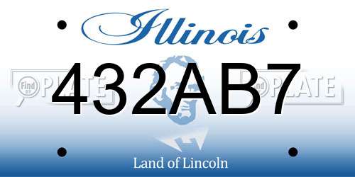 432AB7 Illinois License Plate