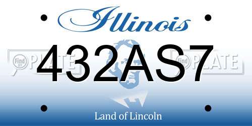 432AS7 Illinois License Plate