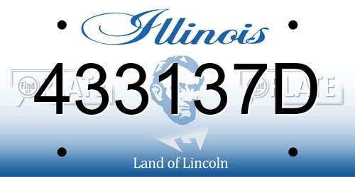 433137D Illinois License Plate