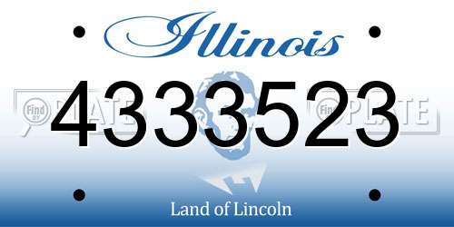 4333523 Illinois License Plate