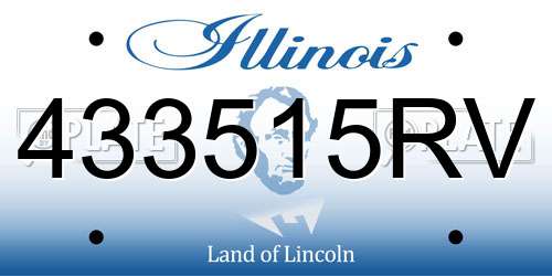 433515RV Illinois License Plate