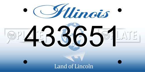 433651 Illinois License Plate