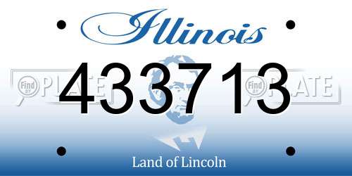 433713 Illinois License Plate