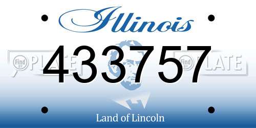 433757 Illinois License Plate