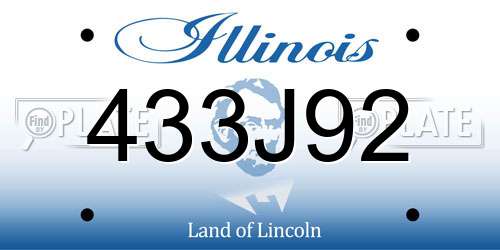 433J92 Illinois License Plate