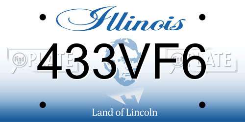 433VF6 Illinois License Plate