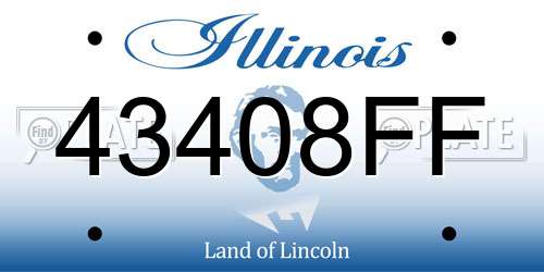 43408FF Illinois License Plate