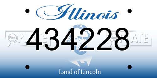 434228 Illinois License Plate