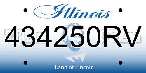 434250RV Illinois License Plate