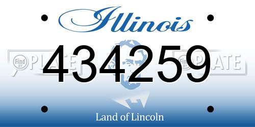 434259 Illinois License Plate