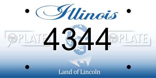4344 Illinois License Plate