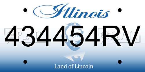 434454RV Illinois License Plate