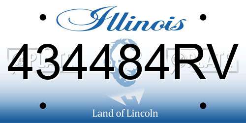 434484RV Illinois License Plate