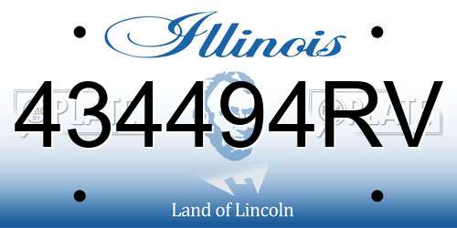 434494RV Illinois License Plate