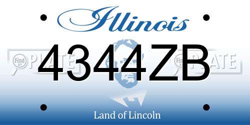 4344ZB Illinois License Plate