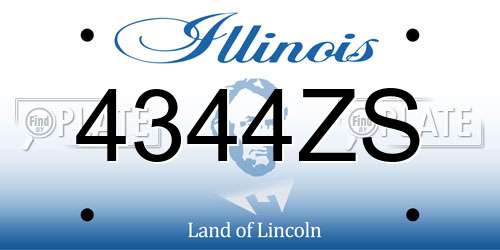 4344ZS Illinois License Plate
