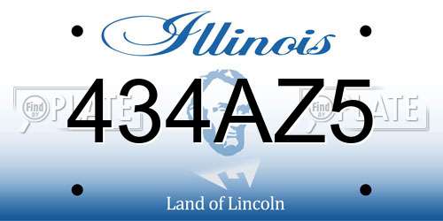 434AZ5 Illinois License Plate