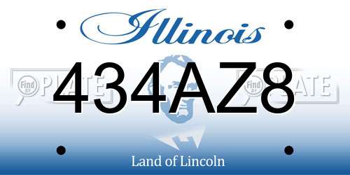 434AZ8 Illinois License Plate