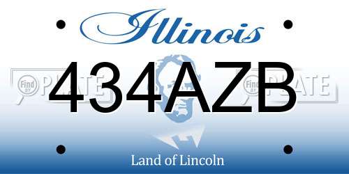 434AZB Illinois License Plate