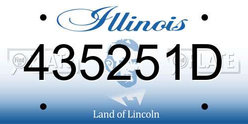 435251D Illinois License Plate