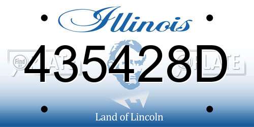 435428D Illinois License Plate