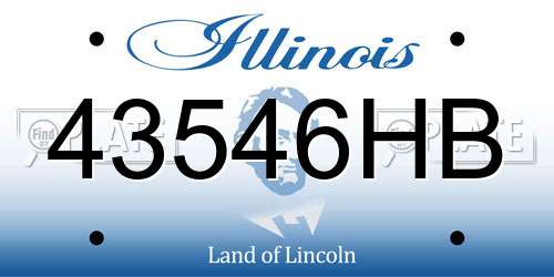 43546HB Illinois License Plate